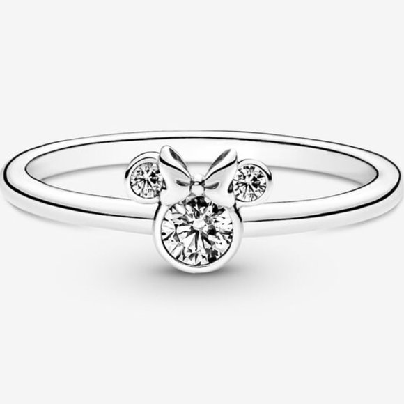 Pandora Disney Minnie Mouse Sparkling Head Ring size 7 - Picture 2 of 5
